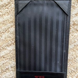 black tumi 3x5 index card holder with pocket